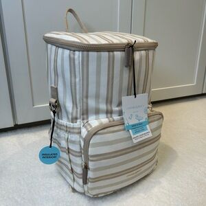 *New* Cream and Tan Striped Cynthia Rowley Cooler Backpack